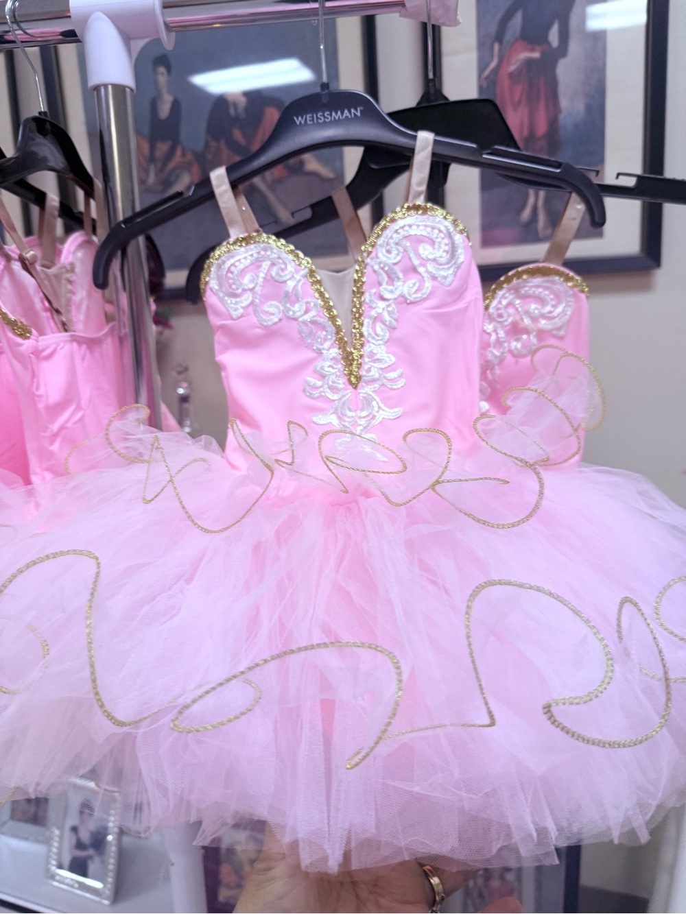 Weissman Pink Ballet Tutu with Gold Trim